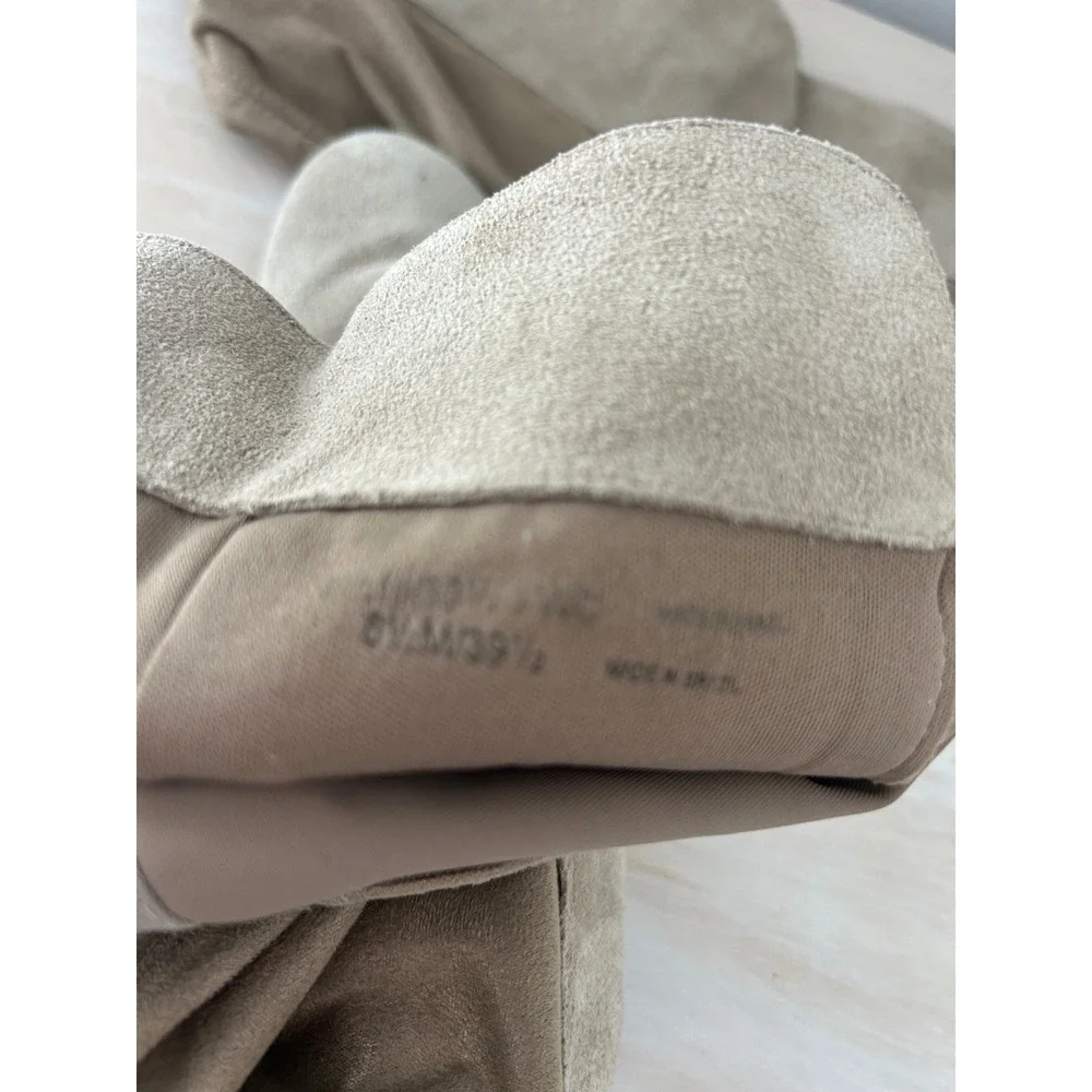 Lucky Brand Calypso Tan Suede Over Knee Boots Womens 8.5 M Stretch Back Low Heel